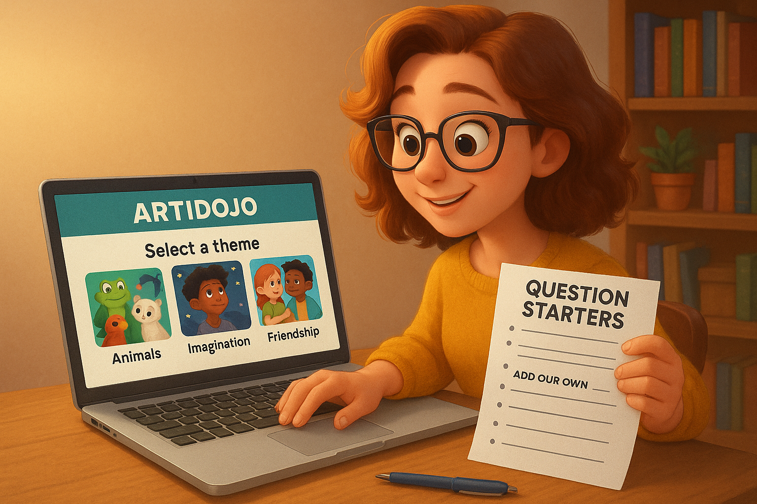 Teacher preparing ArtiDojo lesson